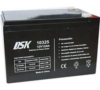 DSK Batería de plomo-ácido de 12 V y 12 Ah, ideal para alarmas domésticas, juguetes eléctricos, vallas, básculas, negra 10325