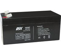 DSK Batería de Plomo AGM Sellada VRLA 12V 3,3Ah Recargable sin Mantenimiento para Alarmas, Seguridad, Juguetes Eléctricos y SAI. Alta Durabilidad Larga Vida útil. Compatible con terminales F1 y F2