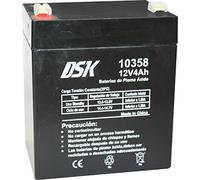 DSK Batería de Plomo AGM Sellada VRLA 12V 4Ah Recargable sin Mantenimiento para Alarmas, Seguridad, Juguetes Eléctricos y SAI. Alta Durabilidad Larga Vida útil. Compatible con terminales F1 y F2