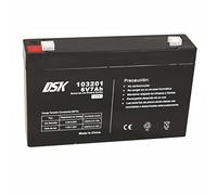 DSK - Batería de Plomo AGM Recargable y Sellada de 6V y 7Ah. Ideal para Coche y Motos eléctricos para niños, Patinetes, Sistemas SAI/UPS, Sistemas de Seguridad y comunicación, Luces de Emergencia