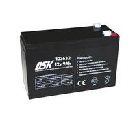 DSK Batería de Plomo AGM Sellada VRLA Alta Descarga 12V 9Ah Recargable sin Mantenimiento para UPS SAI, Respaldo de Energía y Seguridad. Alta Durabilidad. Compatible con terminales F1 y F2