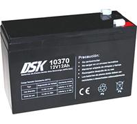 DSK 10370 - Batería Plomo Alta Descarga AGM Recargable y Sellada de 12V y 12Ah Batería Ideal para UPS-SAI, Sistemas de Seguridad y comunicación, Luces de Emergencia, Negro