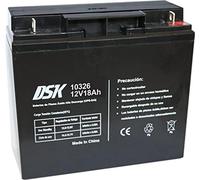 DSK 10326 - Batería de Plomo AGM Recargable y Sellada de 12V 18Ah. Ideal para Sistemas de Alarma de Seguridad, Iluminación de Emergencia, Equipos Eléctricos OEM, Sistemas SAI, Movilidad Eléctrica