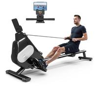 Dskeuzeew Máquina de Remo para casa Plegable, Freno Magnético, Máquina de Remo con 16 Niveles de Resistencia, riel Deslizante silencioso para Gimnasio en casa, 180 kg de Capacidad de Peso