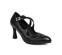 DSKHDZW Zapatos De Novia para Mujer Sweet Mary Jane Heels Punta Redonda Y Tacón Grueso para Bodas Bow Daily & Party Pumps,Negro,40 EU