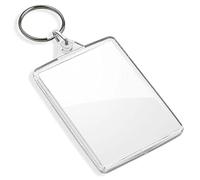 DSL - Llaveros de inserción de fotos en blanco, 50 x 35 mm, llaveros acrílicos transparentes translúcidos para fotos de doble cara, marcos de fotos pequeños para familiares, amigos, regalos y