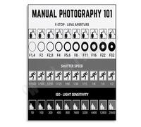 DSLR Photography Poster Settings Cheat Sheet Wall Chart for Home Learning Creative Studio Office Inspiration Art Print(Unframed,08x12inch(20x30cm))