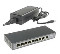 DSLRKIT 120watt 9 Port 8 PoE Switch 802.3af 802.3at Power Over Ethernet PSE18AT