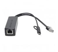 DSLRKIT Divisor PoE Gigabit de 5 V 3 A 4 A USB-C/tipo C + Micro USB 802.3at PoE+ para Pi 5 20 W
