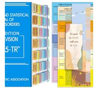 DSM-5-TR - Pestañas de índice DSM-V TR codificadas y laminadas 2022, incluyendo 94 y 6 en blanco, con guía de alineación y marcapáginas