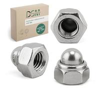DSM I Tuercas de sombrero M8 I autobloqueantes según DIN 986 I Acero inoxidable A2/V2A I Tuercas hexagonales con pieza de sujeción de poliamida, tuercas de seguridad inoxidables, tuercas de bloqueo,