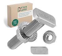DSM - Tornillos de cabeza de martillo con tuerca de brida M8 x 60 mm - Tipo 28/15 - Acero inoxidable A2 - Tuerca de bloqueo DIN 6923 - Kit de montaje para perfiles de aluminio, paneles solares