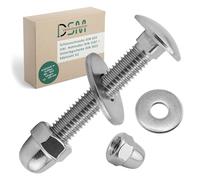 DSM - Tornillos de cerradura M5 x 50 mm según DIN 603 - M5 tuerca con tapa DIN 1587 y arandela DIN 9021 - Acero inoxidable A2/V2A - Rosca completa - Tornillos de cabeza plana redonda con cuello