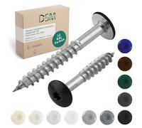 DSM Tornillos de fachada Trespo de 5,5 x 32 mm, negro intenso RAL 9005, acero inoxidable A2, cabeza redonda plana con accionamiento TX, autorroscantes y resistentes a la corrosión, tornillos para