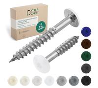 DSM Tornillos de fachada Trespo de 5,5 x 35 mm, blanco puro RAL 9010, acero inoxidable A2, cabeza redonda plana con accionamiento TX, autorroscantes y resistentes a la corrosión, tornillos para madera