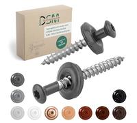 DSM Tornillos de fontanería antracita 4,5 x 70 mm, acero inoxidable A2, lacado RAL 7016, con arandela de sellado EPDM (15 mm), accionamiento TX, similar a DIN 7995/DIN 9171, 50 unidades
