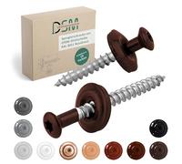 DSM Tornillos de fontanería marrón nogal 4,5 x 35 mm, acero inoxidable A2, lacado RAL 8011, con arandela de sellado EPDM (15 mm), accionamiento TX, similar a DIN 7995/DIN 9171, tornillo de chapa