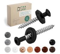 DSM Tornillos de fontanería negro profundo, 4,5 x 35 mm, acero inoxidable A2, lacado RAL 9005, con arandela de sellado EPDM (15 mm), accionamiento TX, similar a DIN 7995/DIN 9171, tornillo de chapa