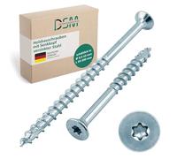 DSM - Tornillos para madera 6 x 60 mm - Tornillo con cabeza avellanada galvanizado, TX30 - Tornillos para placas de fibra con estriado ondulado - Aletillas fresadas y punta cortante - Homologación ETA