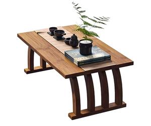 DSMRLEOP Mesa de tatami japonesa, mesa de centro plegable de 2 niveles con almacenamiento, mesa de té zen de madera retro, mesa de meditación minimalista, mesa de suelo compacta para sala de estar, do
