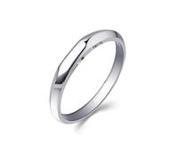 Dsnyu Alianzas de boda para mujer, anillo de eternidad, oro blanco de 9 quilates, 14 quilates, 18 quilates, ajuste cómodo clásico, S 1/2, Oro blanco de 14 quilates, No es una piedra preciosa