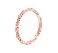 Dsnyu Alianzas de boda para mujer, anillos de compromiso de oro blanco de 9 K/14 quilates, redondos, a la moda, ajuste cómodo, R 1/2, No es una piedra preciosa