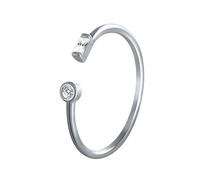 Dsnyu Alianzas de boda para mujer con moissanita, anillo de compromiso de boda de oro blanco de 9 K/14 quilates, anillo ajustable para joyería de propuesta, P 1/2, Moissanita