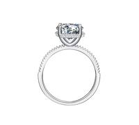 Dsnyu Anillo de compromiso de plata de ley 925, anillos de mujer, anillos redondos de circonita, anillos de boda, joyas de plata de cumpleaños, 57 (18.1), Plata esterlina, Circonia cúbica