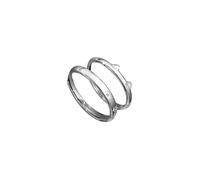 Dsnyu Anillo de compromiso para pareja de plata 925, anillos para parejas, lindas orejas de gato y patas de gato, plata, tamaño ajustable