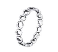 Dsnyu Anillo de eternidad de oro blanco, anillos de compromiso para mujer, oro de 9 K/14 quilates, círculos irregulares simples, joyería de moda para esposa, S 1/2, No es una piedra preciosa