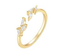 Dsnyu Anillo de moissanita de oro, anillos de compromiso para mujer, vintage, oro amarillo de 9 K/14 quilates, banda ajustable, joyería de moda para esposa, P 1/2, Moissanita
