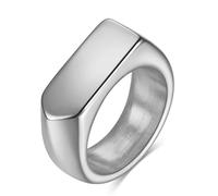 Dsnyu Anillos Boda Plata, Anillo Boda Acero Inoxidable Flecha Geométrica Simple Hombre Mujer Joyas Talla 17