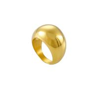 Dsnyu Anillos de acero inoxidable para mujer, anillos de compromiso vintage de 16 mm de alto pulido, alianzas de boda, joyería plateada/dorada para fiesta de cumpleaños, L 1/2, No es una piedra