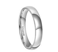 Dsnyu Anillos de boda de titanio, pulido liso, anillo de compromiso para mujer, 56 (17.8), Acero de titanio, Sin piedra preciosa