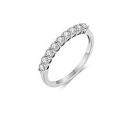 Dsnyu Anillos de boda para mujer, alianzas de boda de diamante, 9 K/14 K/18 K, oro blanco, regalo de cumpleaños, 65 (20.7), Oro blanco 585 de 14 quilates, Diamante