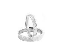 Dsnyu Anillos de pareja de plata de ley 925, anillos de boda, pareja de palabra china feliz, joyería de plata, tamaño ajustable