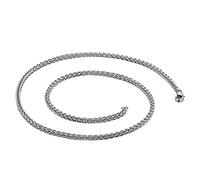 Dsnyu Cadena gótica para hombre, 45 - 71 cm, cadena de plata de acero inoxidable, collares para compromiso, ancho 2/2,5/3,5 mm, Acero inoxidable, Sin circonitas cúbicas