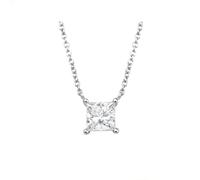 Dsnyu - Collar con colgante para mujer, collar de cadena de diamantes blanco auténtico, oro blanco 9/14/18 quilates, oro blanco de 9 quilates, diamante