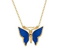 Dsnyu Collar de plata de ley 925, collar con colgante de mariposa giratoria que gotea al aceite, joyería de plata/oro, 45CM, No es una piedra preciosa