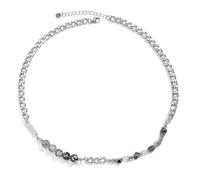 Dsnyu Collar de plata para hombre, collar de cadena de eslabones para siempre con cuentas de titanio con cierre de pinza de langosta, joyería larga y elegante para fiestas de 54 cm, 21.6 inches, No es