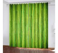 Dsnyu Cortinas verde vintage, cortinas para dormitorio, poliéster, árbol, juego de 2 unidades, 102 x 138 cm (ancho x alto)