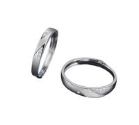 Dsnyu Juego de anillos para parejas, anillos de promesa a juego, de sarga plateada, tamaño ajustable, ajuste cómodo, Adjustable, No es una piedra preciosa