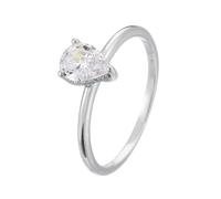 Dsnyu Moissanite Anillo de oro blanco, anillo Promise para mujer, gotitas de oro blanco de 9 quilates, alianzas de compromiso