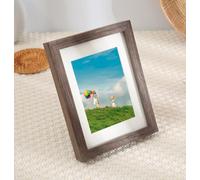 Dsnyu Photo Frame 20 x 25, marco de fotos compromiso marrón oscuro rectángulo madera acrílico horizontal/vertical para pared de mesa