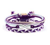 Dsnyu Pulsera de cuerda para mujer, pulsera de cordón elástico, ajustable, elegante, joyería de moda para cumpleaños, plata/oro, 3 piezas, 6.69"-11", No es una piedra preciosa