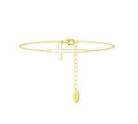 Dsnyu Pulsera de plata de ley 925 para mujer, pulseras de joyería con cadena cruzada, joyería de plata/oro, 23CM, No es una piedra preciosa