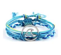 Dsnyu Pulseras de cordón para mujer, pulseras de cuerda ajustable para cumpleaños, color plateado, 3 unidades, 6.69"-11", No es una piedra preciosa