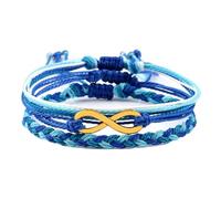 Dsnyu Pulseras de cuerda para hombres y mujeres, pulseras de moda de tejido ajustable, elegantes pulseras de cordón, joyería de moda, plata/oro, 3 piezas, 6.69"-11", No es una piedra preciosa