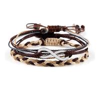 Dsnyu Pulseras de cuerda, pulseras ajustables para mujer, elegantes pulseras de cordón, joyería de moda, plata/oro, 3 piezas, 6.69"-11", No es una piedra preciosa