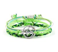 Dsnyu Pulseras de cuerda, pulseras de plata, pulseras de cordón ajustable para cumpleaños, 3 unidades, 6.69"-11", No es una piedra preciosa